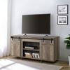 Chickanaw Grey Washed TV Stand with 2 Sliding Barn Doors