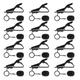 24Pcs Microphone Lapel Tie Clip Universal Mini Lapel Lavalier Microphone Mic Clip Iron Clip Black(12Pcs 8.5MM Clips + 12Pcs Sponge Covers)