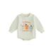 HOANSELAY 0-24M Toddler Baby Sweatshirt Rompers Halloween Pumpkin Print Long Sleeve Jumpsuit for Newborn Infant Fall Clothes