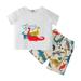 Baby Boys Clothes Outfits Boys Tee Shorts Set Summer Cartoon Print Clothes Set For Toddler Boys A 120