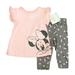 Pre-owned Disney Girls Pink | Gray Minnie Apparel Sets size: 6-9 Months