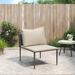 vidaXL Patio Middle Sofa with Cushions Gray Poly Rattan - 21.7" x 27.6" x 25.6"