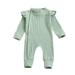 YDOJG Baby Toddler Girls Outfit Set Boys Zipper Long Sleeve Knitted Romper Jumpsuit Outfits For 12-18 Months