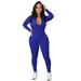 TAIAOJING Women s Overalls Casual Zipper V Neck Long Sleeve Jumpsuit Rompers Bodysuit Catsuit Sport Jumpsuit