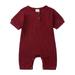 Esaierr Newborn Toddler Boys Girls Onesies Baby Bodysuit Crawling Suit for 0-24M Infant Solid Cotton Color Short Sleeve Bodysuits