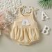 EGNMCR Toddler Baby Girl Ruffled Sleeveless Romper Casual Toddler Baby Boys And Girl Comfortable Solid Color Rainbow Sling Romper Jumpsuit (Beige 0-3Months) - Baby deals