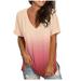 Women s T-Shirts Womens Tops Short Sleeve V Neck Summer Casual Tops