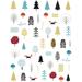 Winter Wonderland Nail Art Stickers Inspired Trees Christmas Trees with Fox and Bears and Mushrooms Great Stickers for The Nature Lover