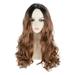 Health And Beauty Products Black Brown Gradient Middle Parted Long Curly High Temperature Silk Wig for Women Gift Set High Temperature Wire Brown