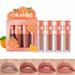 Health And Beauty Products Velvet Lip Glaze Set Non Fading Non Stick Cup Fruit Makeup Lip Gloss Four Mini Sets Non Stick Cup Fruit Set Lip Gloss Long Lasting Gift Set