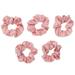 Hemoton 5 Pcs Solid Color Stretch Hair Ties Cloth Art Hair Rope Ponytail Holders Hair Accessories for Women Girls (104# Pink)