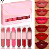 Health And Beauty Products Face Painting Lipstick Lip Gloss 2 In 1 6 Piece Lipstick Set Gift Set Plastic A