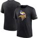 Men's Nike Heather Black Minnesota Vikings Rewind Logo Tri-Blend T-Shirt