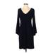 Lauren by Ralph Lauren Casual Dress - Shift: Black Solid Dresses - Women's Size 4