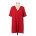 Zara TRF Casual Dress - Shift: Red Solid Dresses - Women's Size Medium