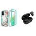 BEMZ Full Body Protection Shockproof Hybrid Case (Colorful Flowers on Teal) with Noise-Cancelling Wireless Earbuds with Charging Case for Samsung Galaxy A54 5G