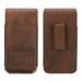 Phone Belt Holder Case for 5.5-6.2 Cell Phones Vertical Grain Leather Phone Belt Pouch Dark Brown