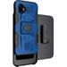 Case with Clip for Galaxy XCover 6 Pro Nakedcellphone Rugged Ring Grip Cover with Stand [Built-In Mounting Plate] and [Belt Hip Holster] for Samsung XCover6 Pro Phone (2022 SM-G736) - Blue