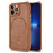 for iPhone 11 Pro Max Case - Protective Phone Case for Apple iPhone 11 Pro Max - Classic PU Leather Slim Cover with Anti-Scratch Microfiber Lining Compatible with Strong MagSafe - Brown