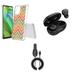 Accessories Bundle for Motorola Moto G Stylus 5G 2023 - Flexible TPU Shockproof Protection Case (Coral Zig Zag Lines) Wireless Earbuds 15W Fast Charging USB-C Car Charger