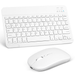 Rechargeable Bluetooth Keyboard and Mouse Combo Ultra Slim Full-Size Keyboard and Ergonomic Mouse for DELL Vostro 5310 Laptop and All Bluetooth Enabled Mac/Tablet/iPad/PC/Laptop - Pure White