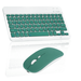 Rechargeable Bluetooth Keyboard and Mouse Combo Ultra Slim Full-Size Keyboard and Ergonomic Mouse for Dell Latitude E6520 Laptop and All Bluetooth Enabled Mac/Tablet/iPad/PC/Laptop - Jade Green