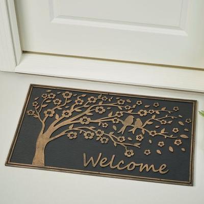 Songbirds Welcome Doormat Black 30 x 18, 30 x 18, Black