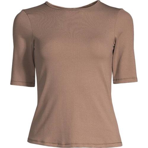 CASALL Damen Shirt Rib Tee, Größe 36 in Braun