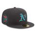 Men's New Era Graphite Oakland Athletics Print Undervisor 59FIFTY Fitted Hat