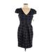 Nine West Casual Dress - Party V-Neck Short sleeves: Black Dresses - New - Women's Size 8