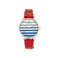 Sophie & Freda Womens Tucson Leather-Band Watch w/Swarovski Crystals - Red Stainless Steel - One Size