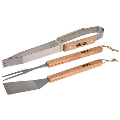 BBQ - 12x 3er Grillbesteck-Set Zange Fleischgabel Grillwender Fleisch drehen Grillzubehör Image