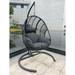 Spacious and Durable Outdoor/Indoor Black PE Wicker Swing