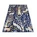 Shahbanu Rugs Penn Blue Soft Wool Hand Knotted Vegetable Dyes Bird of Paradise Afghan Peshawar Design Abrash Rug (3'11" x 5'7")