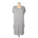 Caslon Casual Dress - Shift Scoop Neck Short sleeves: Gray Color Block Dresses - Women's Size Large