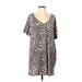 Pink Lily Casual Dress: Brown Leopard Print Dresses - Women's Size Small