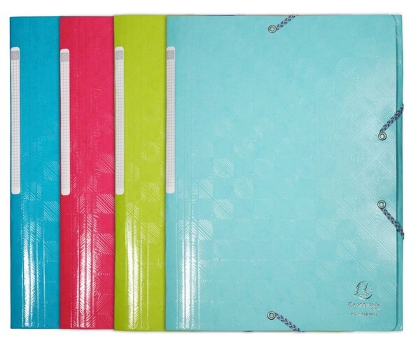 Exacompta Sammelmappe 1928, DIN A4, 3 Klappen, Gummizug, Rückenetikett, Farben sortiert (nicht wählbar) Image