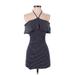 Charlotte Russe Casual Dress - Mini: Blue Stripes Dresses - Women's Size X-Small