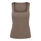 Shirttop VERO MODA "VMBIANCA SL SQUARE NECK TOP JRS NOOS" Gr. S (36), braun (brown lentil) Damen Tops Shirttops