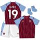Aston Villa Castore Home Baby-Set 2023–24 mit Aufdruck „Diaby 19“.