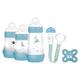 MAM Easy Start Anti-Colic Welcome Set, Baby Erstausstattung mit 3 Anti-Colic Flaschen, Schnuller und Schnullerband, Baby Geschenk Set, ab der Geburt, blau