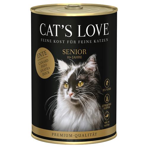 12x 400g Cat's Love Senior Ente Katzenfutter nass