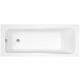 IBathUK Bathroom White Gloss Bath Single Ended Straight Square Acrylic Bathtub with Adjustable Feet - 1500 x 700mm