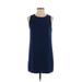 Lily Rain Casual Dress - Shift: Blue Solid Dresses - Women's Size Small