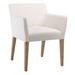 Hokku Designs Galiyah White Linen Narrow Track Arm Dining Arm Chair Upholstered/Fabric in Brown | 32 H x 25 W x 25 D in | Wayfair
