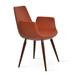 sohoConcept Eiffel Iron Arm Chair Faux Leather/Upholstered/Fabric/Genuine Leather in Orange/Brown | 32 H x 22.5 W x 23 D in | Wayfair
