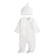 Mamas & Papas Unisex Baby Cloud Velour Sleepsuit With Hat - White, White, Size Age: 6-9 Months