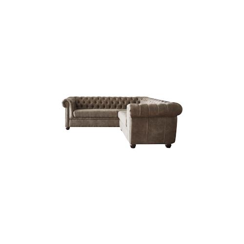 Eckcouch Chesterfield 209 cm Taupe Abgesteppt