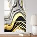 Everly Quinn Renaud Abstract Geode Marble Waves Gold III On Canvas 3 Pieces Print Canvas in Black/Gray | 36 H x 28 W x 1 D in | Wayfair