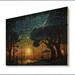 Red Barrel Studio® Blue & Yellow Drama Of A Stormy Night City I On Wood Print Metal in Blue/Brown/Yellow | 24 H x 32 W x 0.78 D in | Wayfair